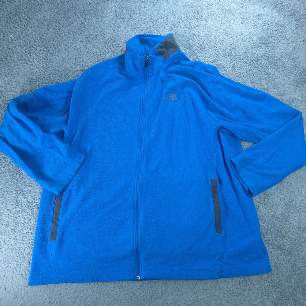 The North Face Fleece Jacket Mens XL Blue Full Zip TKA 100 Mock Neck Midweight